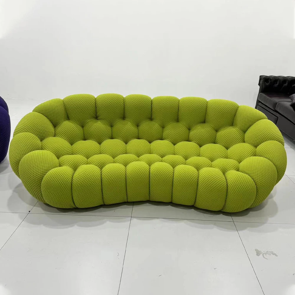 MINGDIBAO Contemporary Cloud-Shaped Sofa Modular Cloth Football Couch Fabric Curved Designer Sofa Set for Living Room or Office