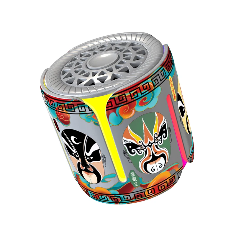 

Fidget Spinner Portable Wireless Speaker With Chinese Opera Facial Makeup, BT5.4 RGB Lights TWS Pairing For Outdoor, Home