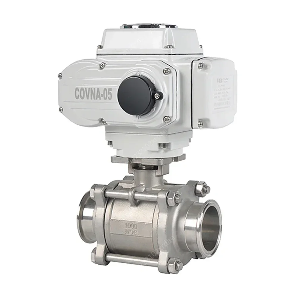 New   COVNA Electric Motor Operated Valve 12V 3 Piece On Off Electric Actuator Ball Valve Stainless Steel Ball Valve