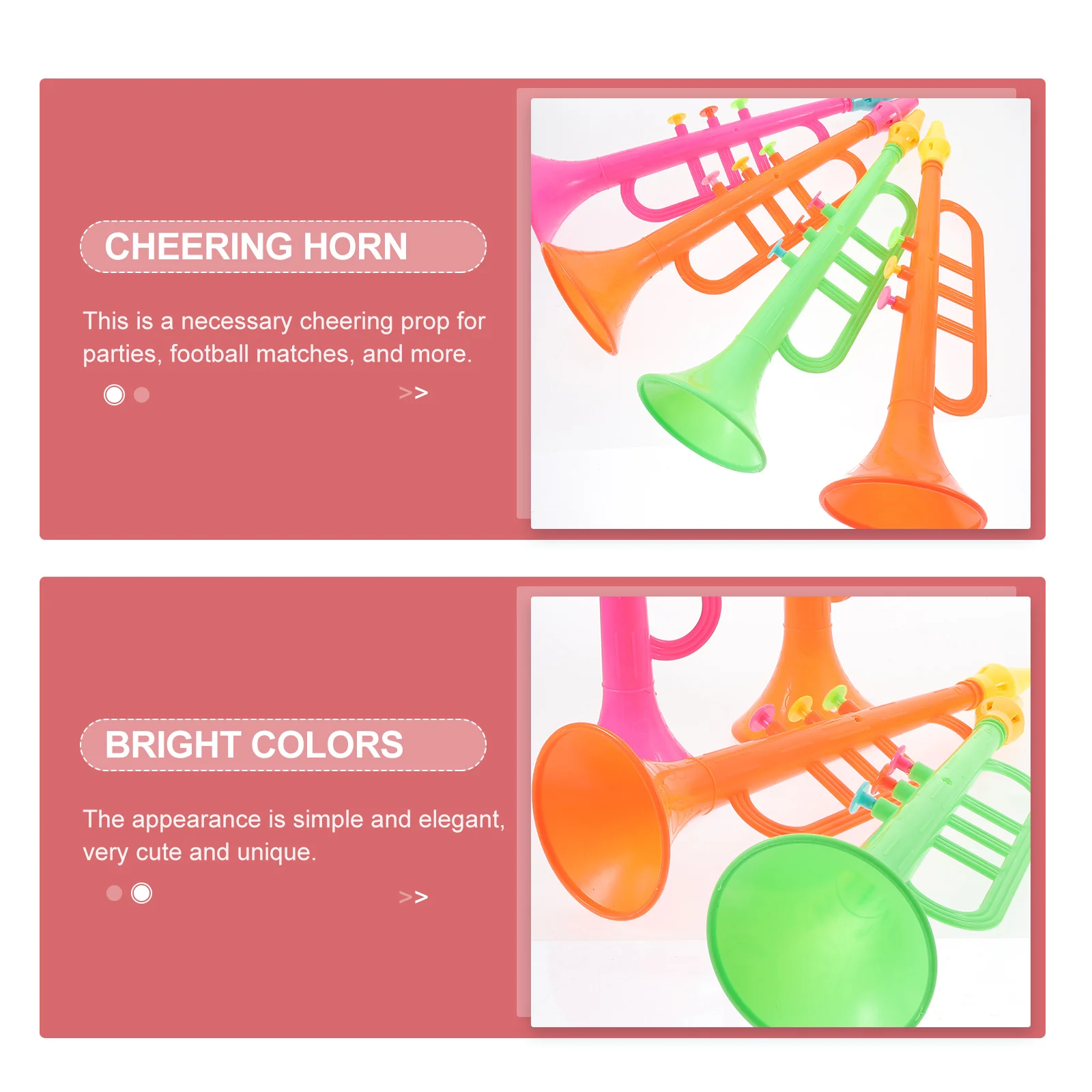 4 Pcs Simulation Trumpets Mini Plastic Musical Instruments Colorful Party Noisemakers Funny Compact Toy Props Develop Creativity