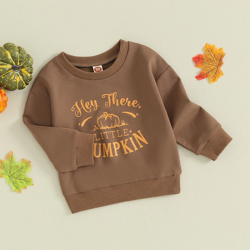 2023-08-11 Lioraitiin 6M-4T Halloween Kids Boys Girls Sweatshirt Long Sleeve Crew Neck Pumpkin Letters Hoodie Pullover Clothes