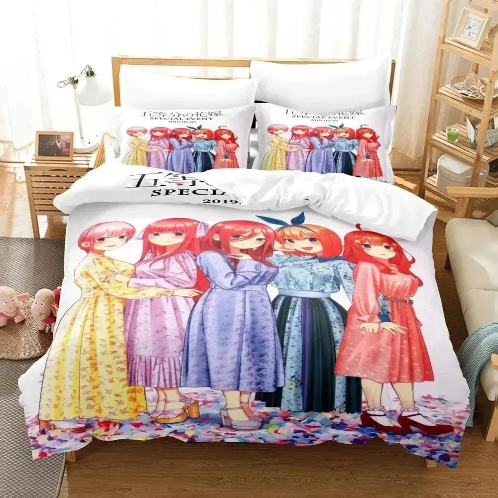 Anime Quintessential Quintuplets Supplies Set Duvet Cover Set Bedding Sets Adults Bed With Pillowcases No Filling Birthday Gifts