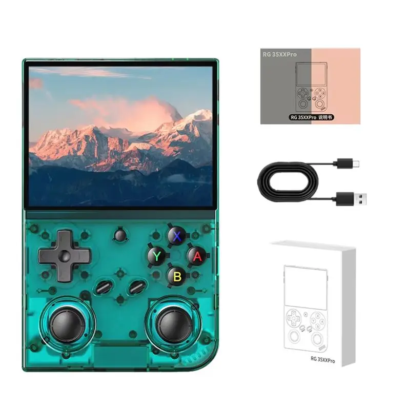 HOT!A72T Handheld Retro Game Console 3.5 Inch IPS Screen Linux System Built-In 64G TF Card 5000 Games Support 5G Wifi
