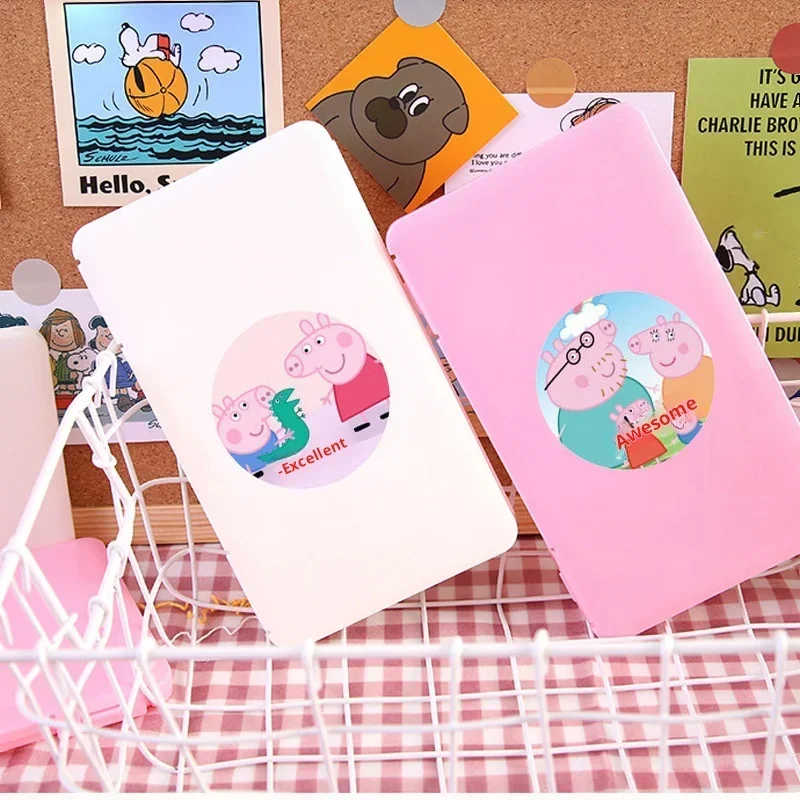 500Pcs/roll Peppa Pig Sticker Kawaii Cartoon Kids Reward Stickers Gift Decoration Decals Toys Sticker Kids Gift view 5