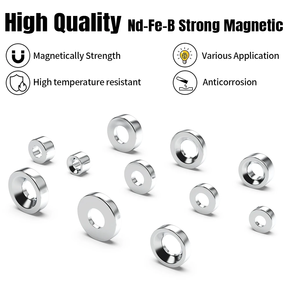 Super Strong Magnet 8/10/12/15mm X 3/4/5mm Hole3/4/5mm N35 Round Magnetic NdFeB Neodymium magnet Powerful Disc imanes with hole