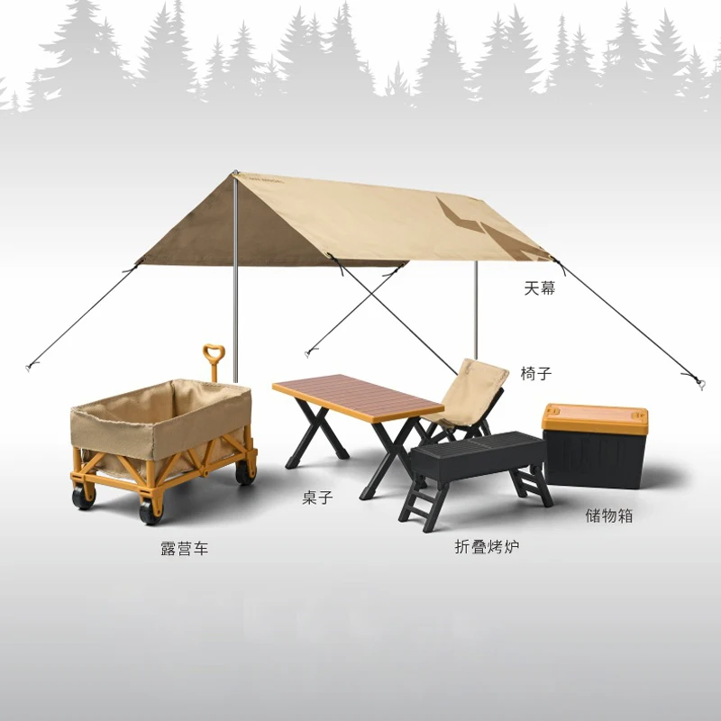

Simulated Camping Outdoor Tent Table/chair Kit for 1/10 RC Crawler Car TRX4 Defender Bronco AXIAL SCX10 RC4WD D90 Sport Jeep
