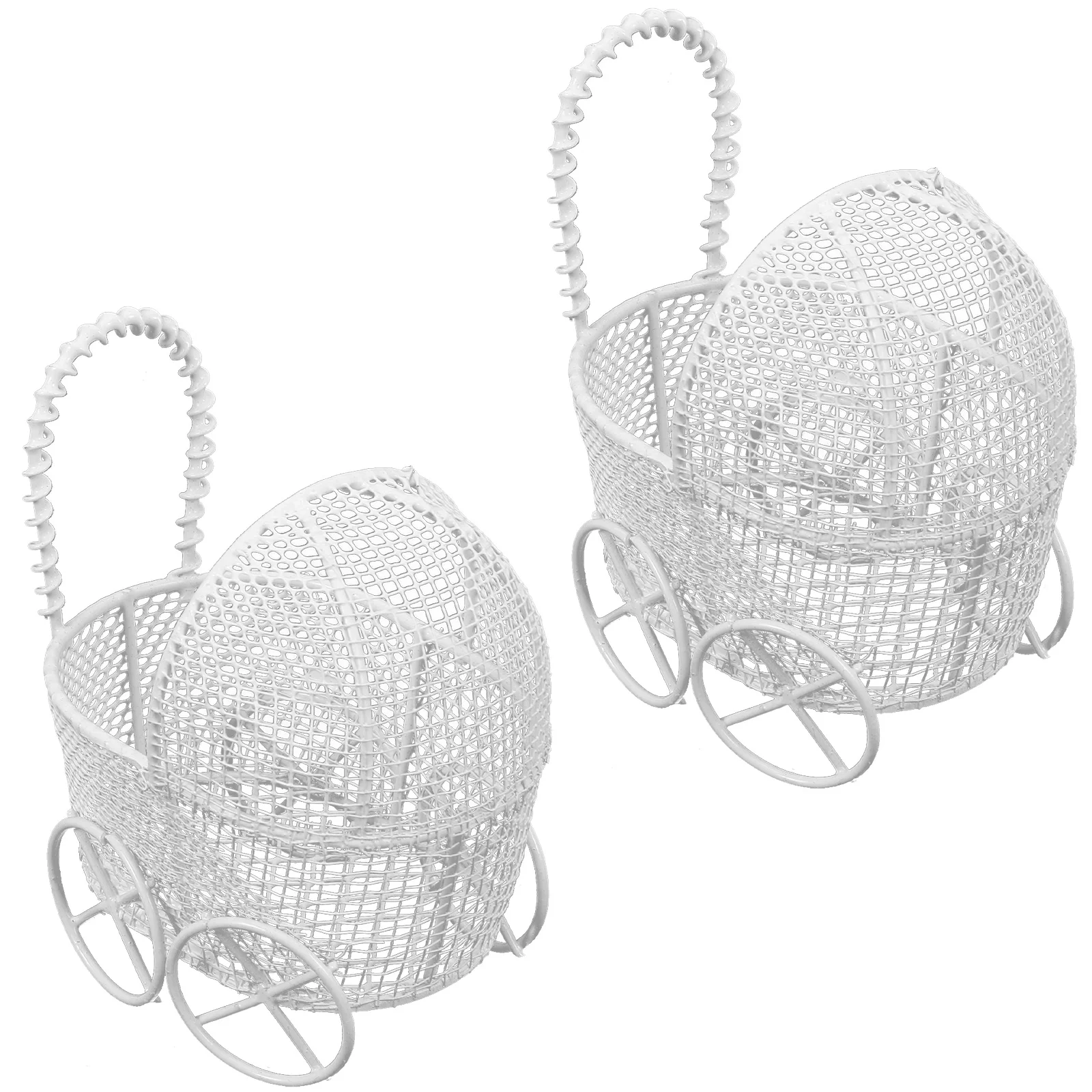 Set mini passeggino da 2 pezzi: carrozzina realistica per la decorazione di mobili della casa delle bambole - Accessorio compatto per giochi di finzione per bambini piccoli