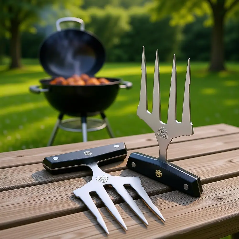 

Meat Shredding Claws - Multi-Use Shredding Tool - Pulling, Handling Utensils - x2 - Premium HC Stainless Steel G10 Handle - BBQ