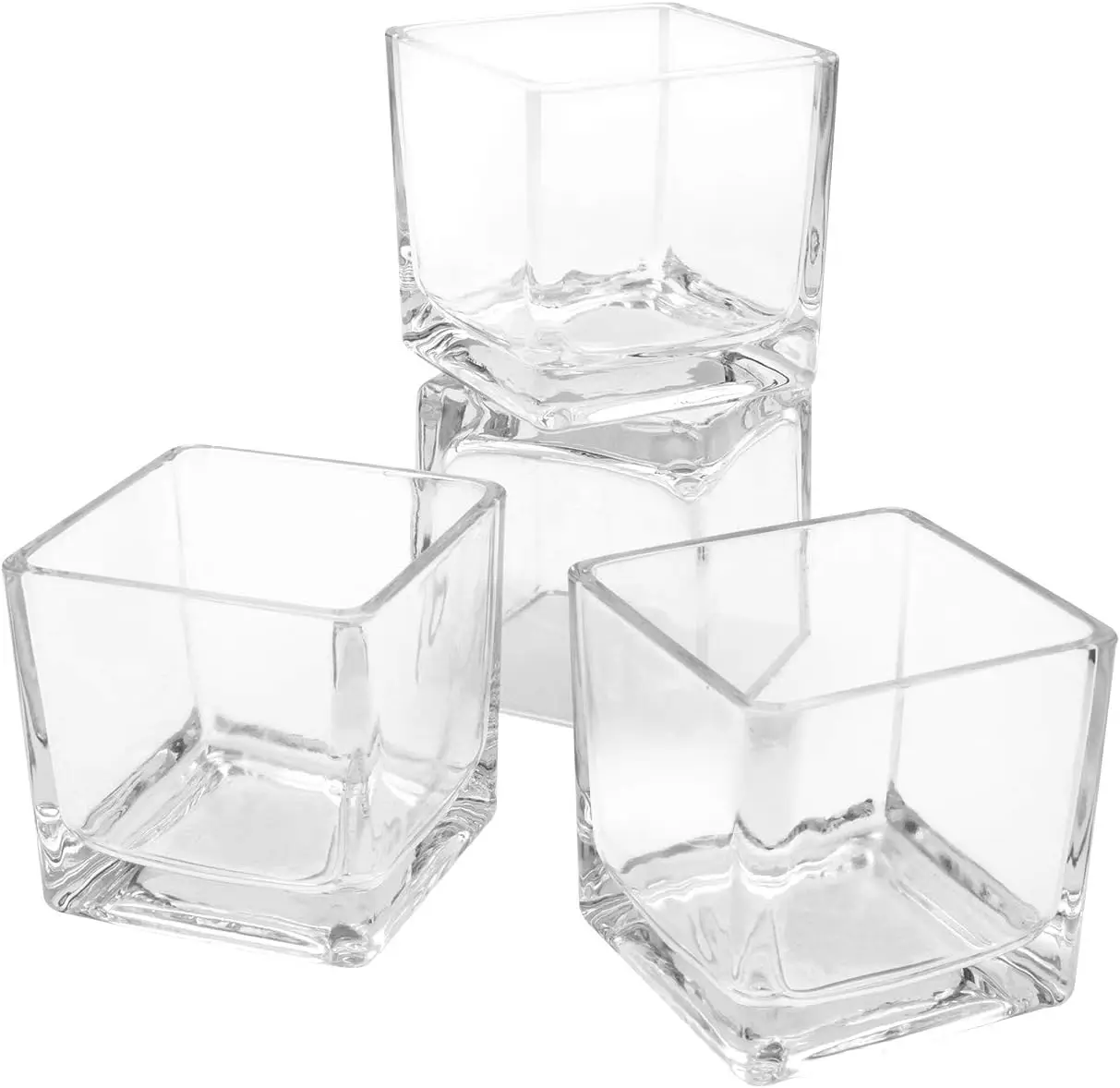 

Clear Glass Cube Votive Holder 2.5x2.5x2.5 Inch for Tea Lights Home Wedding Decor
