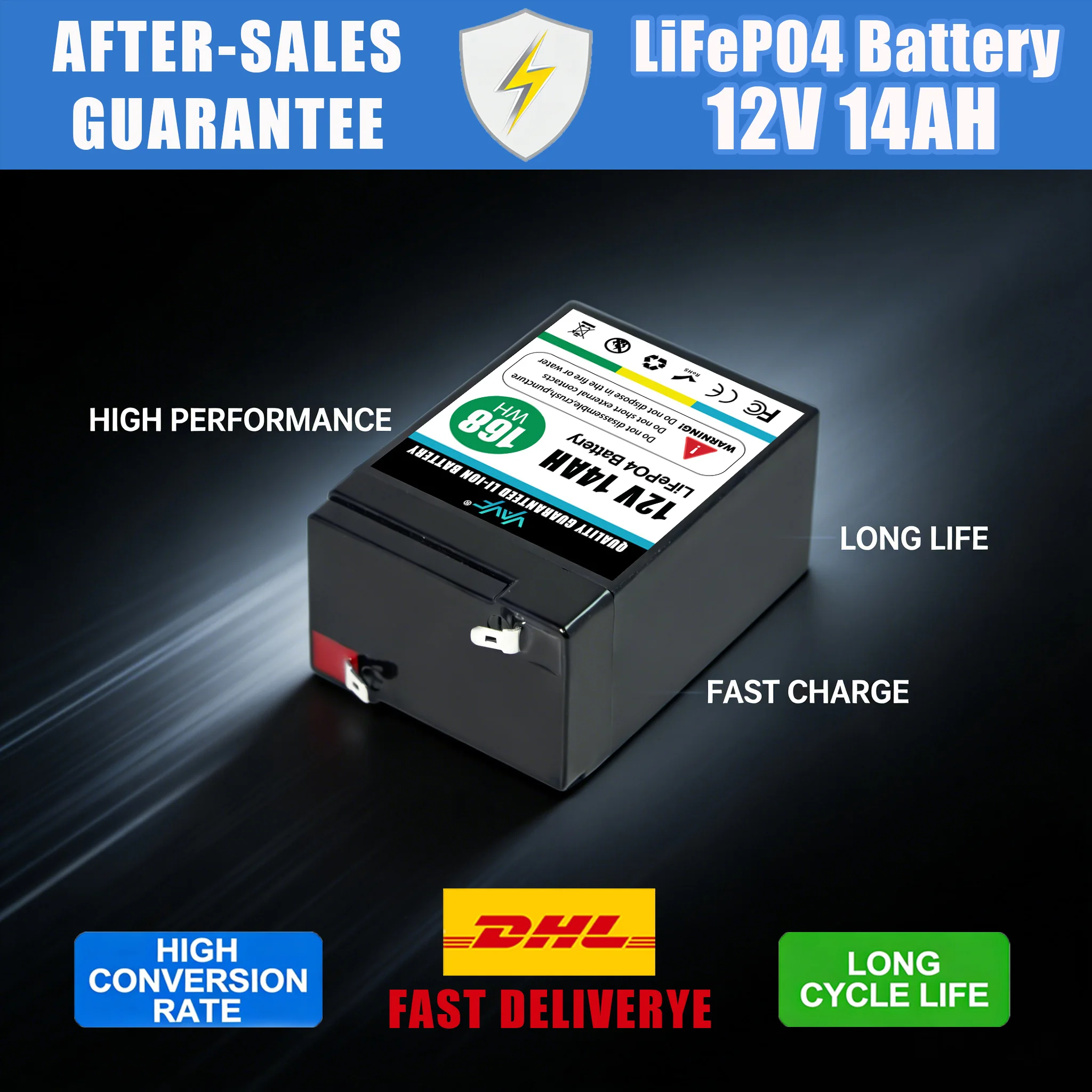 

Аккумулятор LiFePO4 ️ Солнечная батарея 12В 14Ач С интеллектуальной системой управления батареями (BMS) для хранения солнечной энергии, использования в рекреационных транспортных средствах и на морских судах