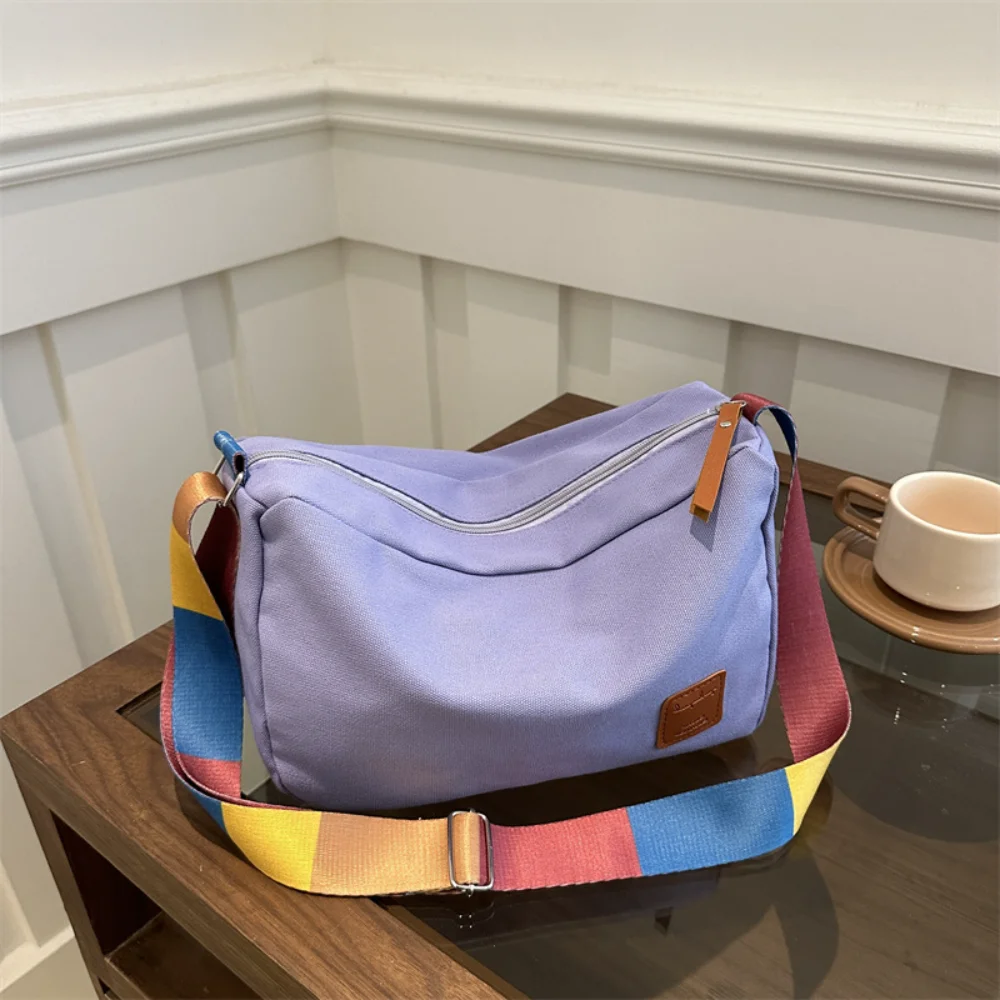 

join together colour High Capacity Shoulder Crossbody Bag for Women Multi-pocket Purse Canvas Handbag Suitable for student
