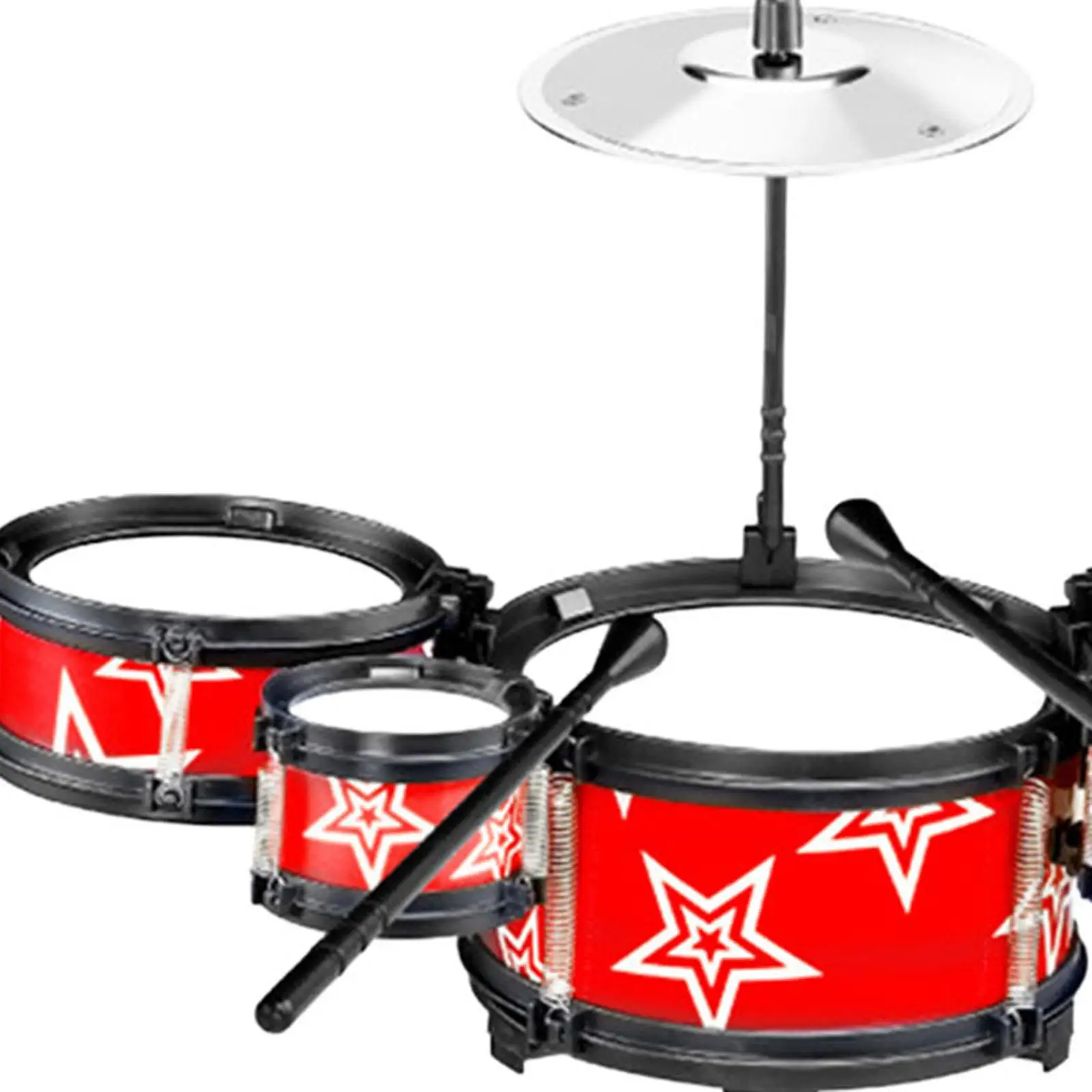 Kids Educational Drum Kit Toy with Cymbals and Sticks for Boys Girls Age 2 Plus Simulation Percussion Music Learning Gift