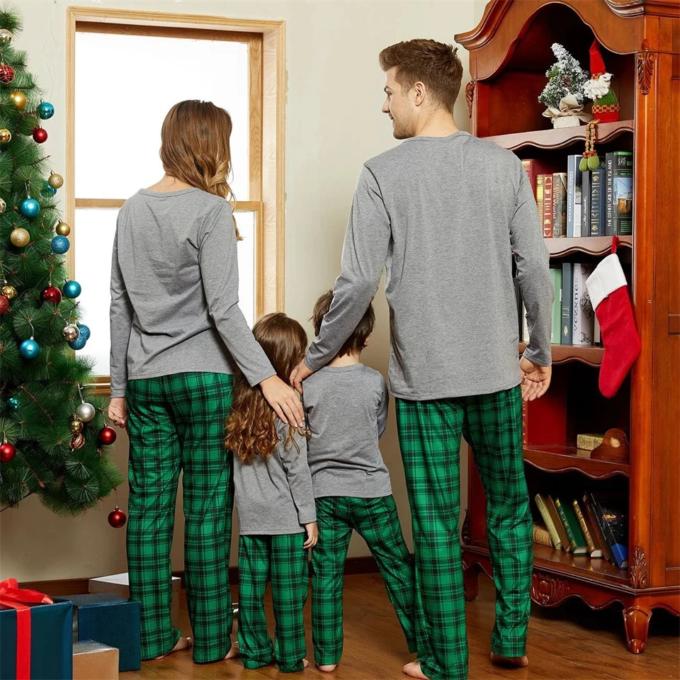 Letter Print Christmas Family Matching Pajama Sets Mother Kids Pyjamas Parent-child Sleepwear Cotton Couple Look Loungewear - Image 5