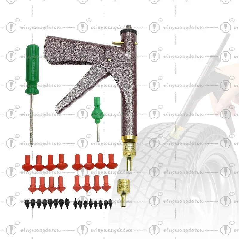 Car Tire Vacuum Repair Tool Kit, Mushroom Plug Tire Repair Tool, Universal for Tubeless Vehicles, with Box