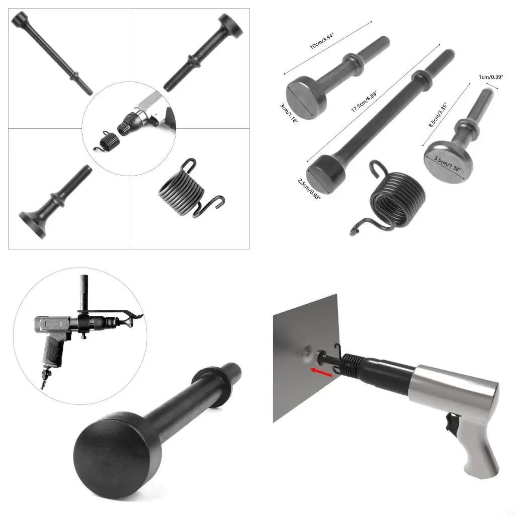 

U4LA 4x Air Hammer Bit Set Smoothing Pneumatic Hammer Drill Bits Durable Pneumatic Air Hammer Heads for Automotive Industry