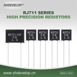 1Pcs High-Precision Low Temperature Coefficient Resistor Rj711 0.25W0.5W1W Metal Foil Standard Sampling Power Resistor 1 Ohm to 500K Ohm 0.01% 5Ppm