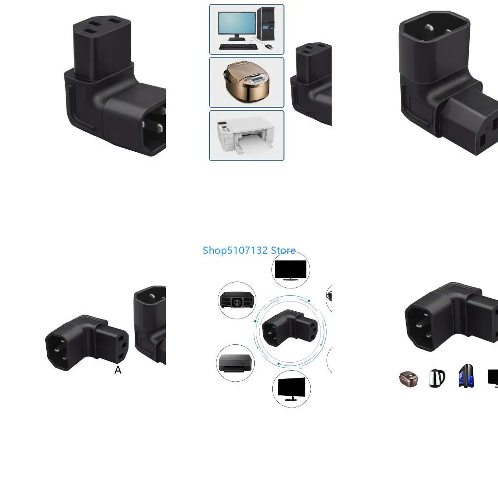 87HD IEC320 Power Adapter C14 to C13 Converters Plug 3 Poles Socket C13 Female to C14