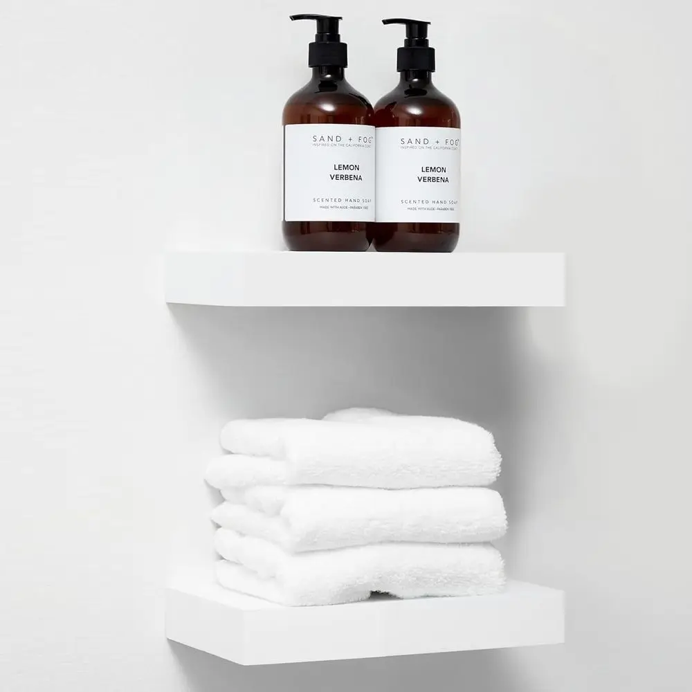 

White Floating Shelf 12 inch, High End Solid Real Wood Small 12inch Floating Shelves for Wall Mounted, White Wooden 12 in Floati