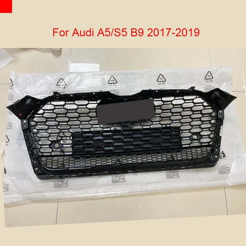 

For RS5 Style Front Sport Hex Mesh Honeycomb Hood Grill Black for Audi A5/S5 B9 2017-2019 Car Accessories
