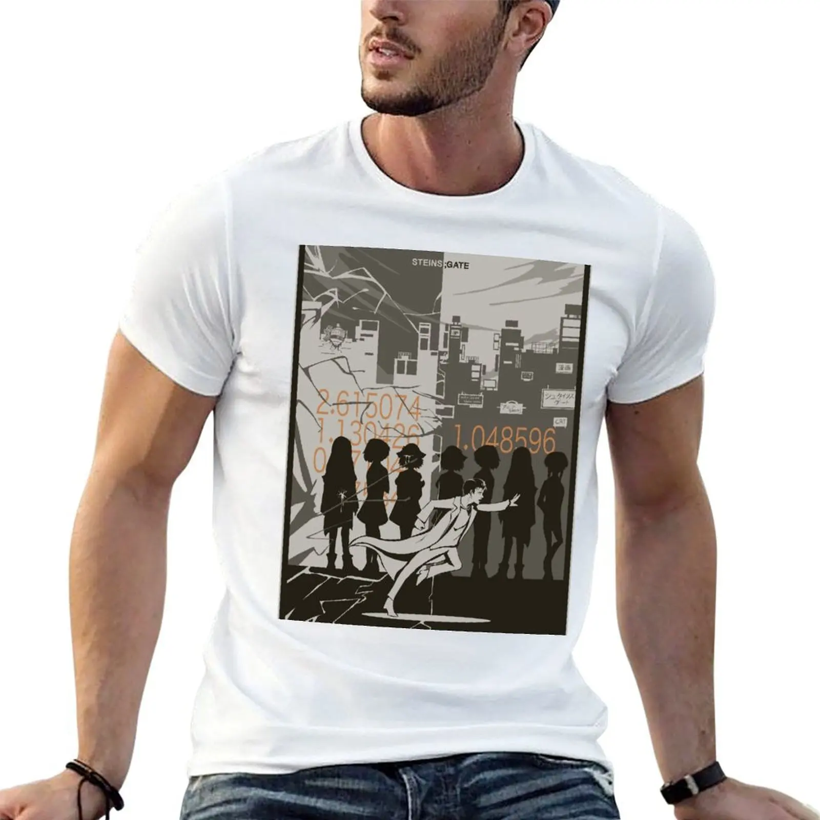 Steins;Gate T-Shirt cotton tshirt 100% man t shirts cotton t shirts for man graphic tees T-shirt