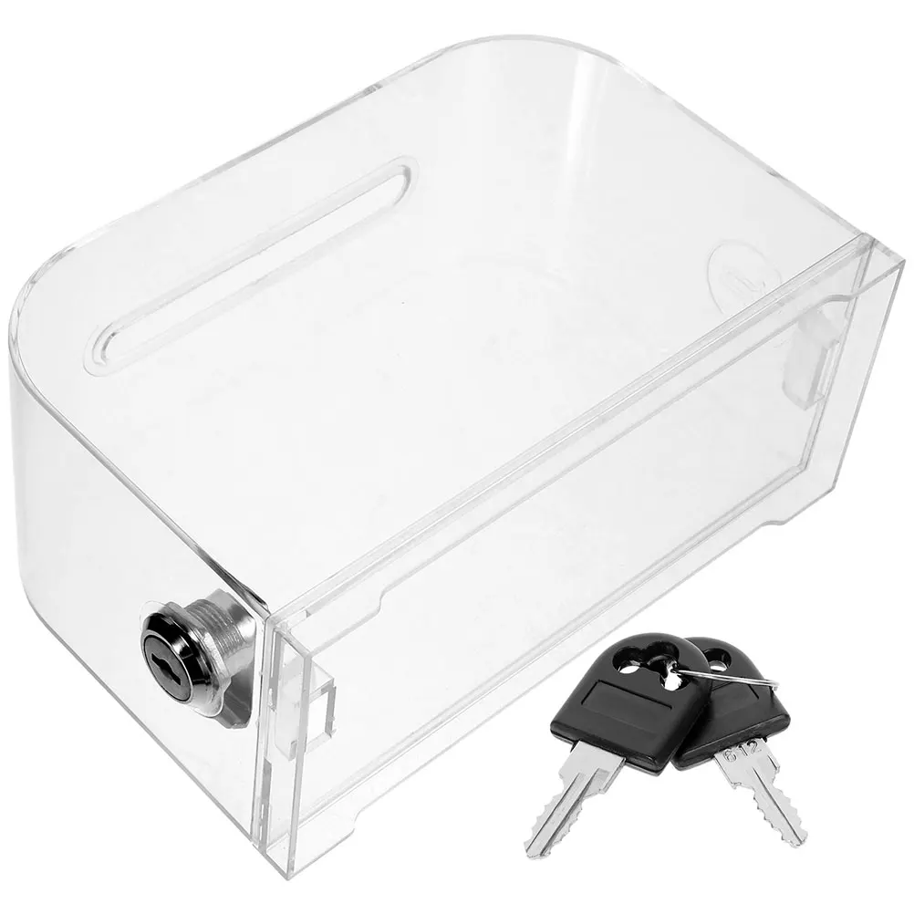 

Clear Acrylic Organizer Transparent Business Storage Holder For Office Suggestion Donation Raffle Ticket Box Index File