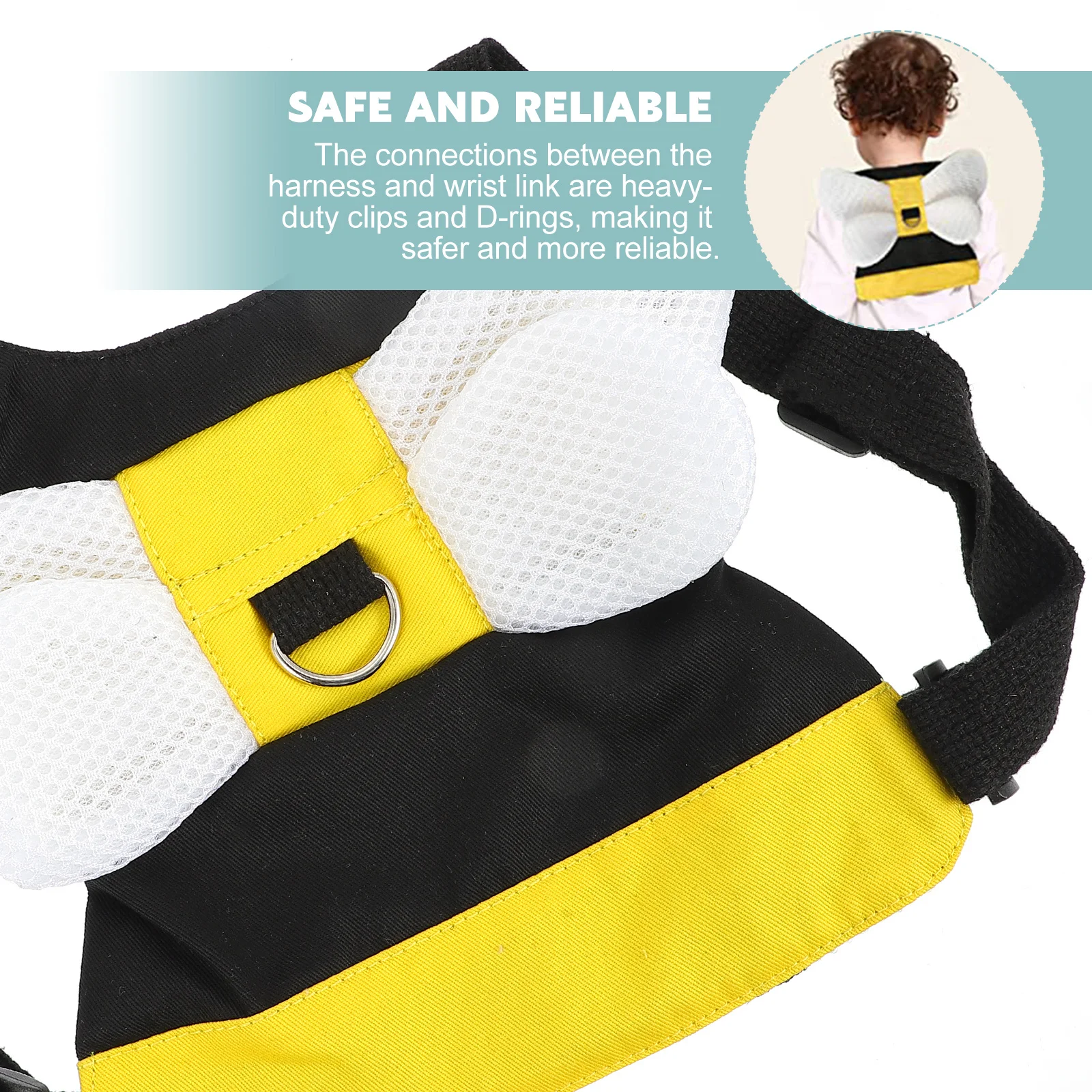 

1 set Anti Lost Harness Toddler Adjustable Leash Strap For Kids Skin-Friendly 1.5M Extendable Durable D-Rings