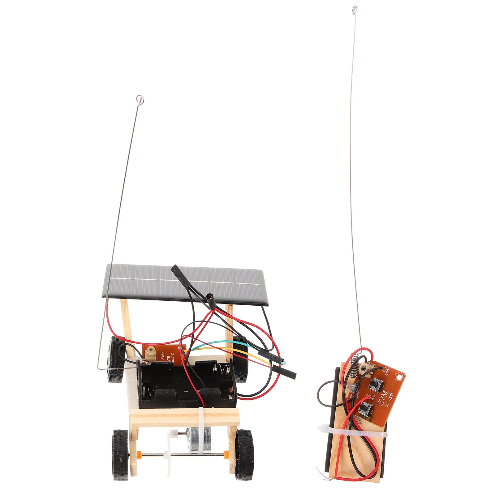 Set di giocattoli per veicoli scientifici di assemblaggio di puzzle per auto RC ad energia solare fai-da-te in legno per bambini auto solare fai da te