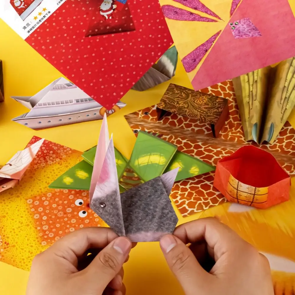 Livre en papier Origami de dessin animé pour enfants, Montessori dos, 3D, motif animal, art d'apprentissage, jouet fait à la main