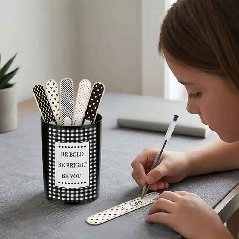 Classroom Grouping Tool Set with Wooden Name Pieces, Writable Labels and Metal Bucket for Teacher Use and Storage