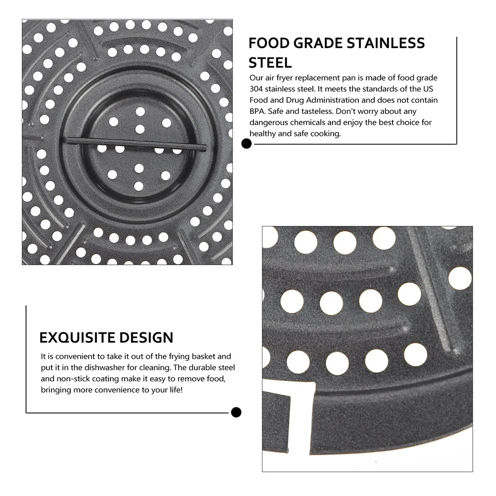 

Oval Shape Air Fryer Tray 304 Stainless Steel Nonstick Reusable Grill Rack Replacement Accessories Air Fryer Tray