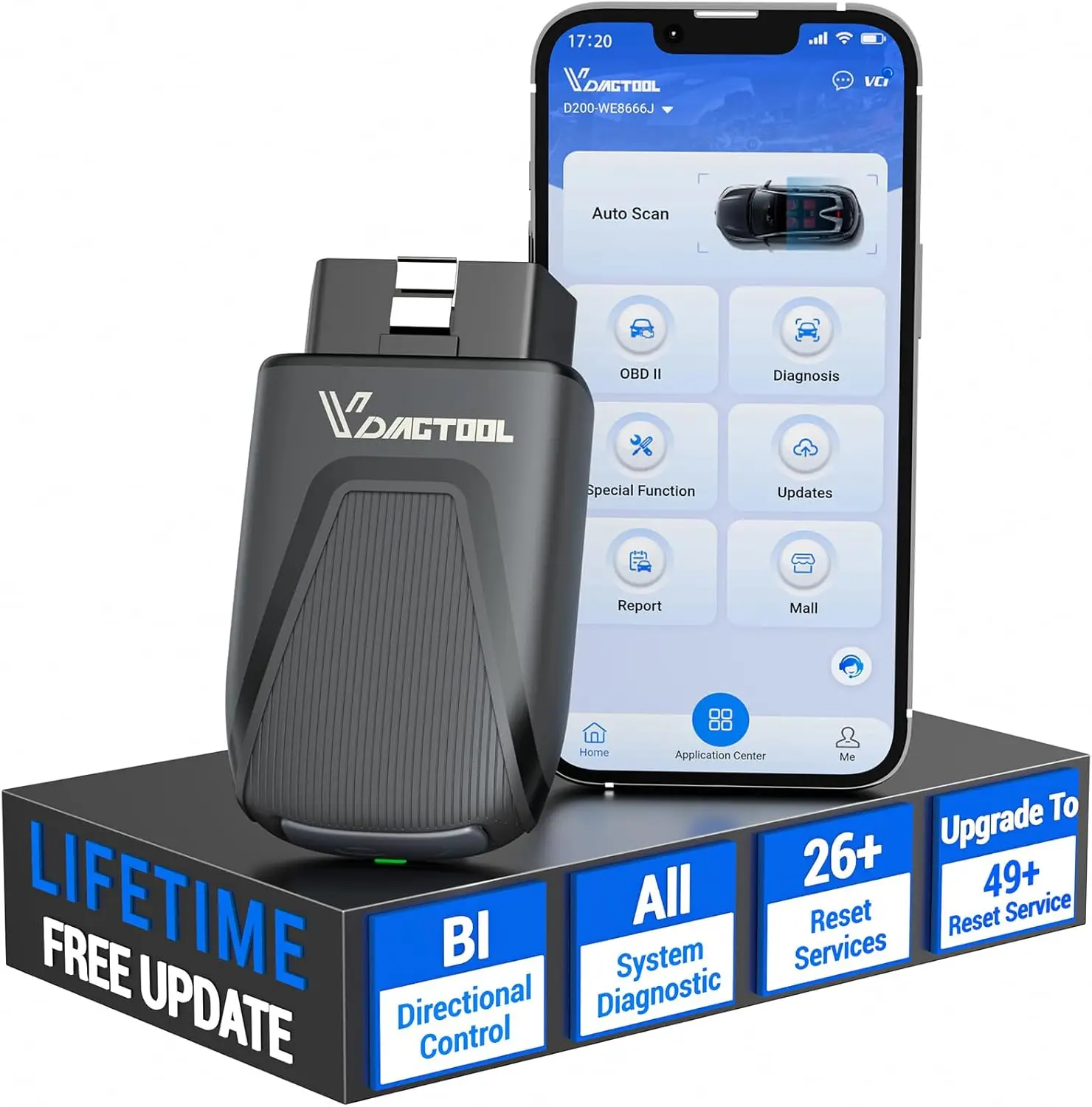 

OBD2 Scanner Diagnostic Tool D200 Wireless Bidirectional Scan Tool Lifetime Free Updates 26 Resets Unlockable 49 Full System