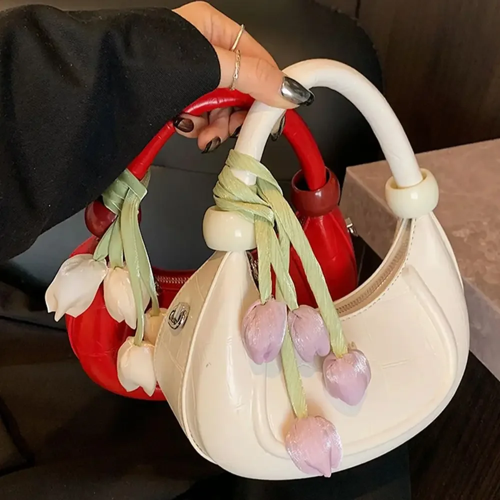 

Advanced Handheld Small Bag for Women 2025 New Fashion Flower Elegance Shoulder Bag Solid Commuter Versatile Crossbody Bag