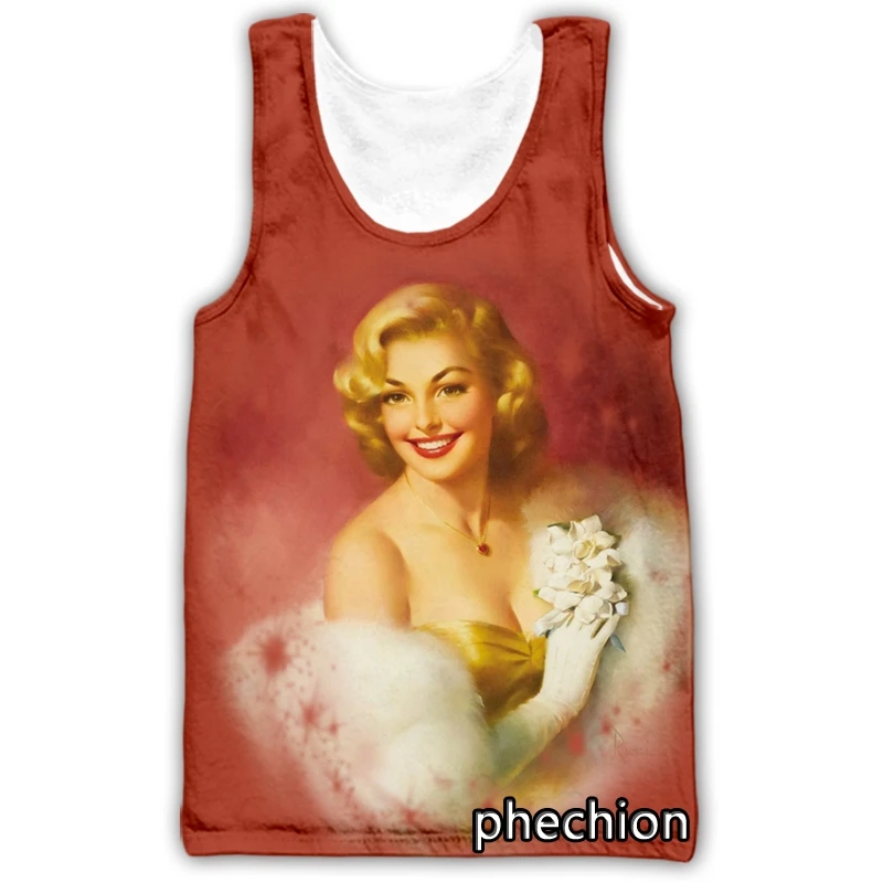 phechion New Fashion Men/Women Vintage Character 3D Printed Sleeveless Vest Streetwear Men Loose Sporting Tank Tops A65