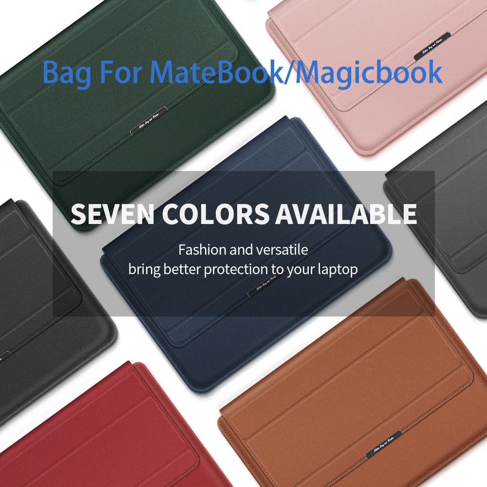 Laptop bag For HuaWei Matebook 14 2021 Bag For Mate D14 D15 PU Leather Cover For Honor Laptop Magicbook 14 case For X14 15 XPro