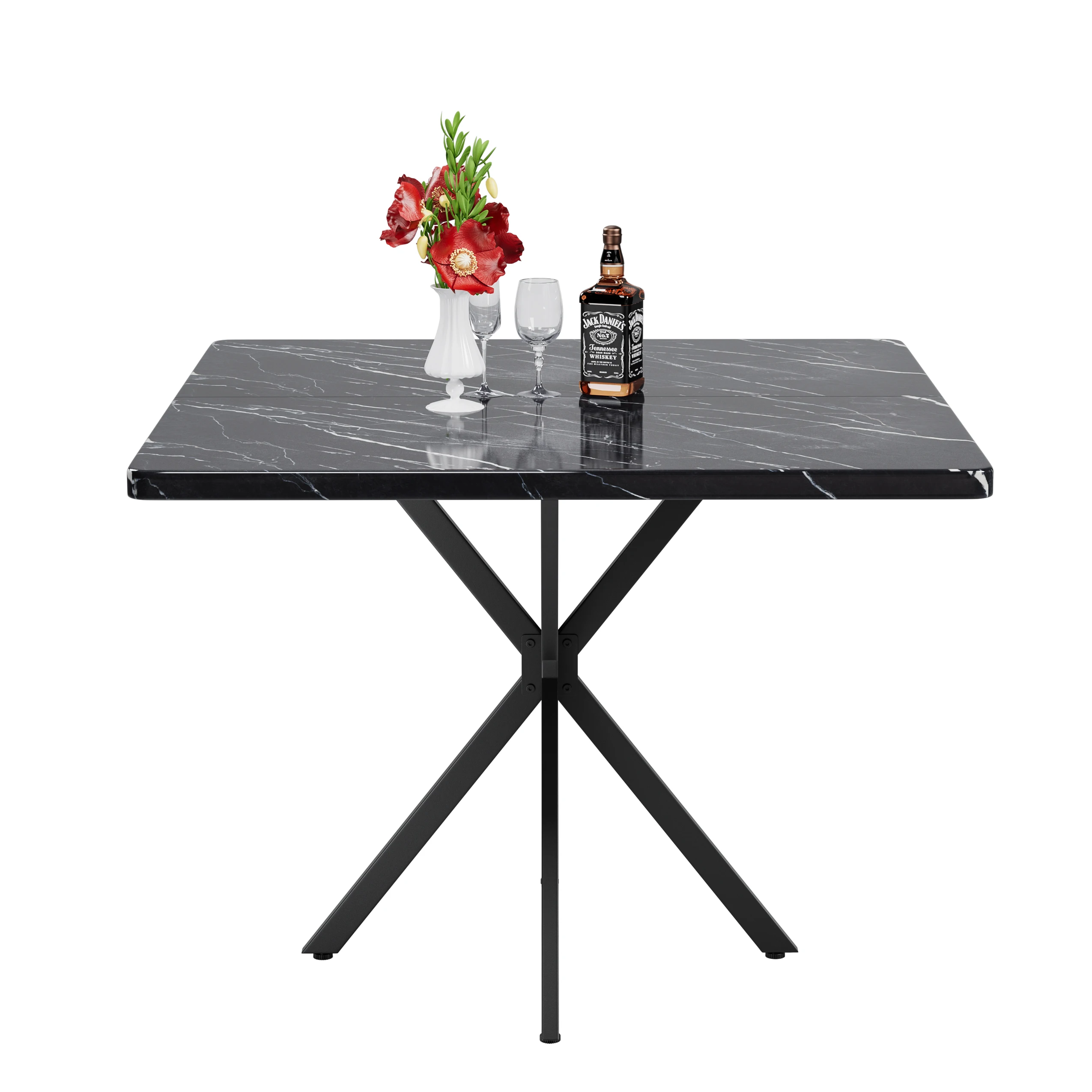 

*Modern Luxury MDF Dining Table Fashionable Nordic Style Home Office Coffee Table for HotelsKitchen and Workshops for 4-6 Person