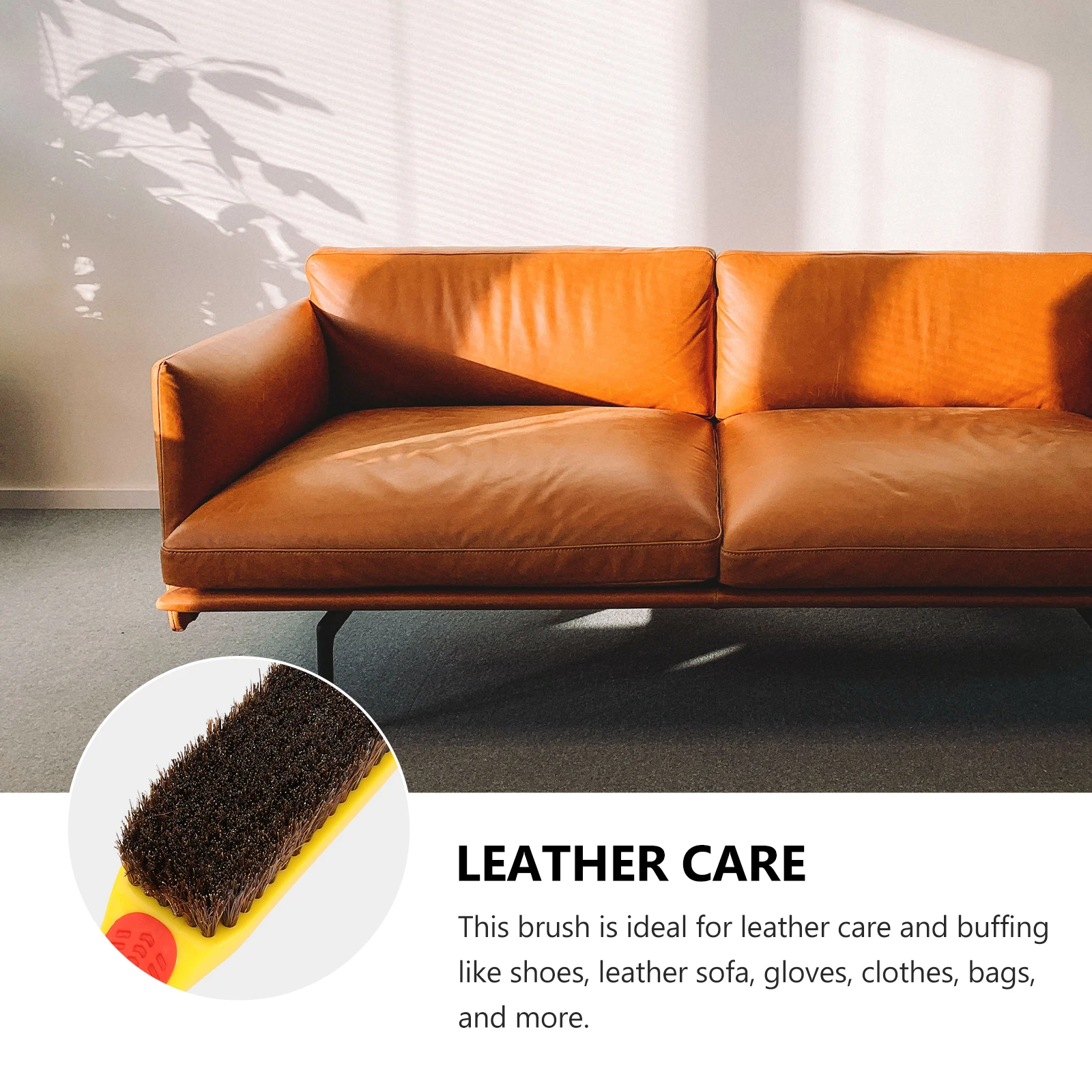 

Pig Hair Brush Durable Care Buffing Shoes Sofa Gloves Bags Cleaning Jade Wood Carving Yellow H Bristles Brush