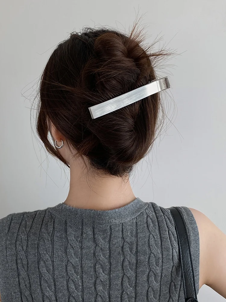 

Простые металлические заколки для волос, женские боковые заколки, глянцевые аксессуары для волос из сплава Fini, универсальные заколки для волос, модные заколки для волос