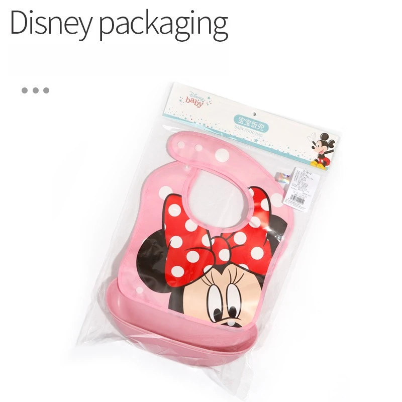 مريلة أكل للرضع والأطفال من Miniso Diss مريلة قذرة مقاومة للماء وجيب ضلع الماء من السيليكون المقلد