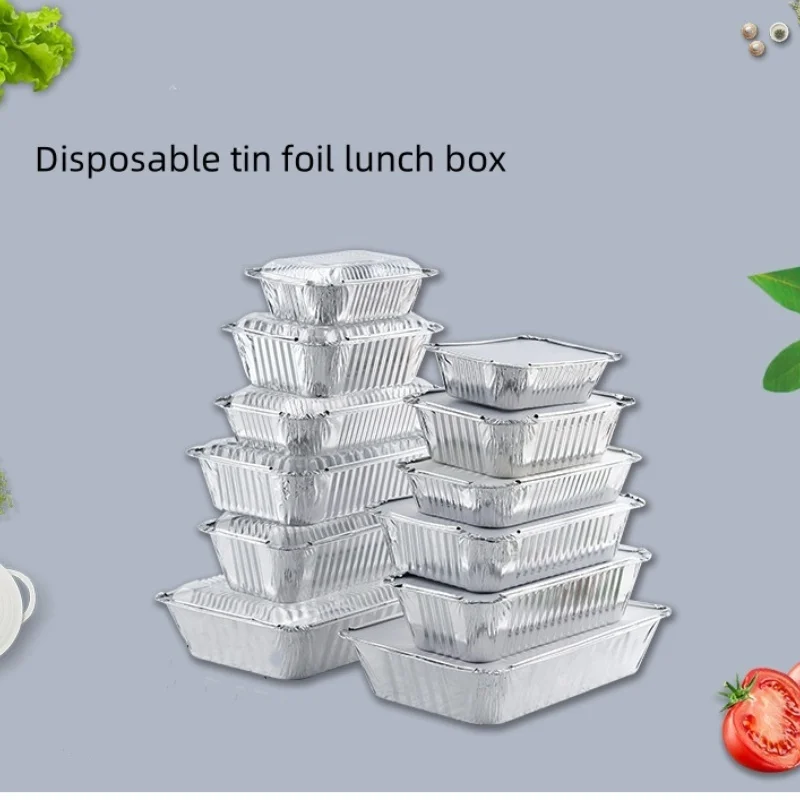 

1000Pcs Disposable Aluminium Lunch Box Home Air Fryer Tin Foil Bowl For Cooking Heating Storing And Preparing Food