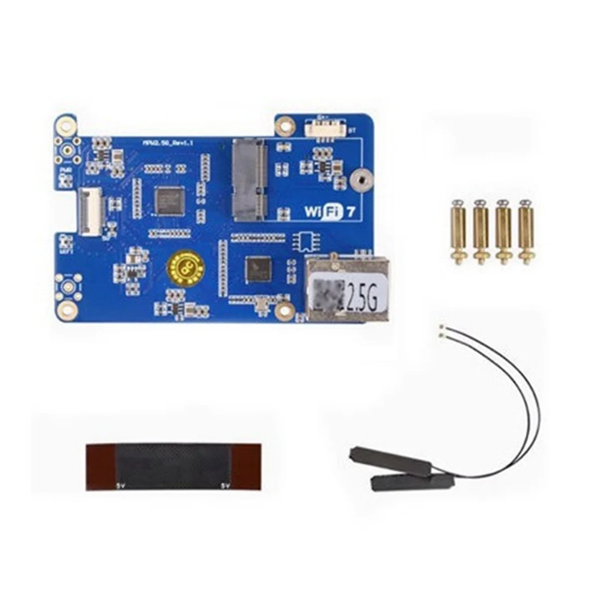 ATP-MPW2.5G for 5 Expansion Board PCIE to WiFi7 2.5G ETH HAT RTL8125 Support WiFi7 WiFi6 WiFi5 for RPI 5