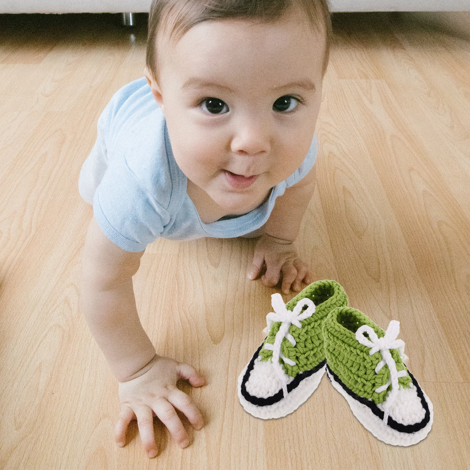 

Детские вязаные пинетки, зеленая вязаная обувь для малышей 10 см, мягкая дышащая обувь для новорожденных, вязаная детская обувь для детей 0-12 месяцев