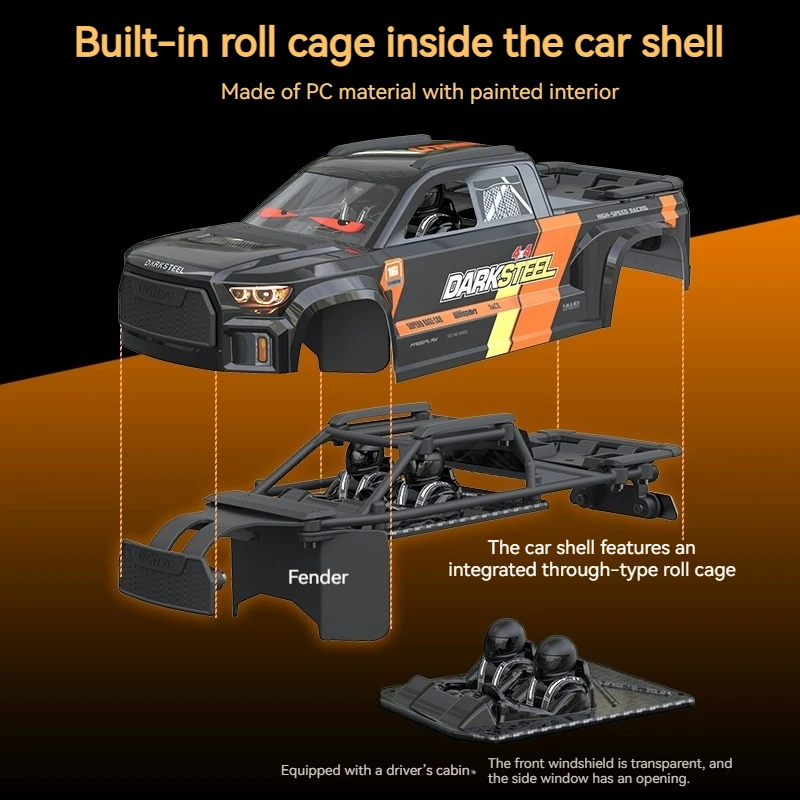 Yudi UD1610s vehículo todoterreno de alta velocidad 1/16 escala completa sin escobillas Flip Rc coche de Control remoto coche de escalada eléctrico modelo de juguete