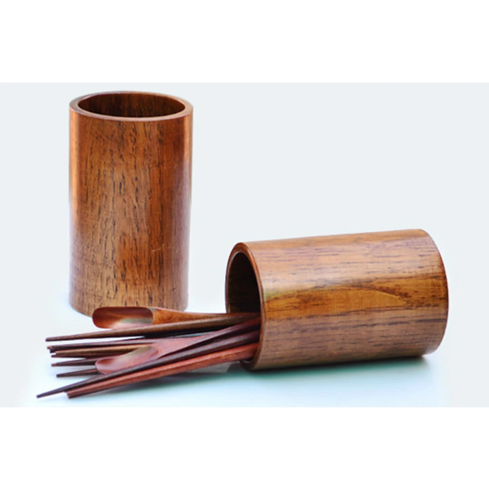 

Wooden Utensil Holder ganizer Cooking Tool Chopstick Basket Drain HolesSpoons Spatulas Storage Kitchen Gadgets