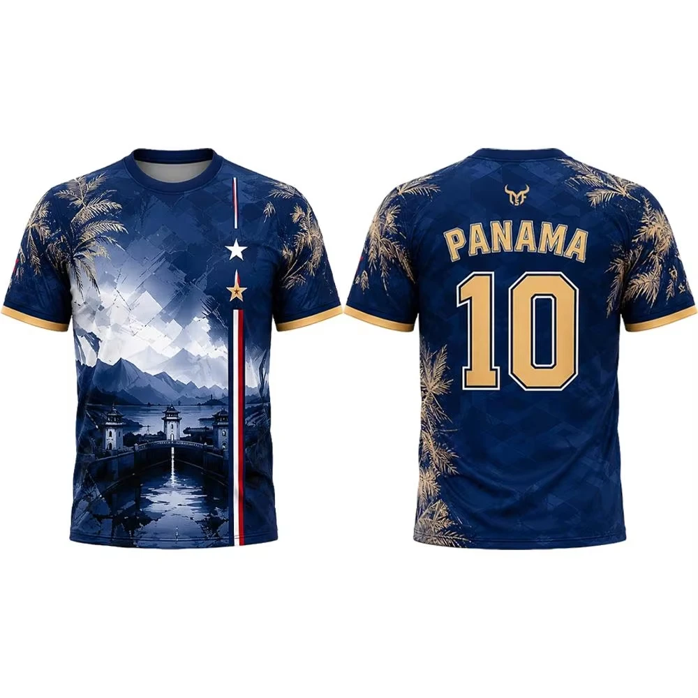 New Panama Flag 3D Printed T-shirt 2026 Panama Outdoor Sports Soccer Training Jersey Unisex Quick Dry Matching Family Outfits