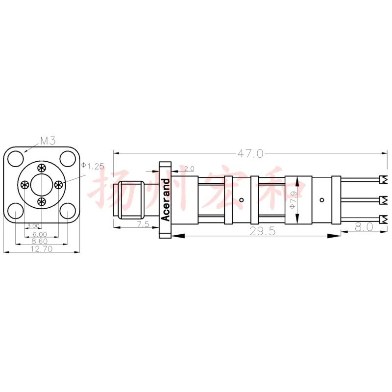 1005JSMA Five-pin Test Head RF -jaw Plum Blossom Pitch 3MM Tuner SMA-KFD High Frequency  Needle