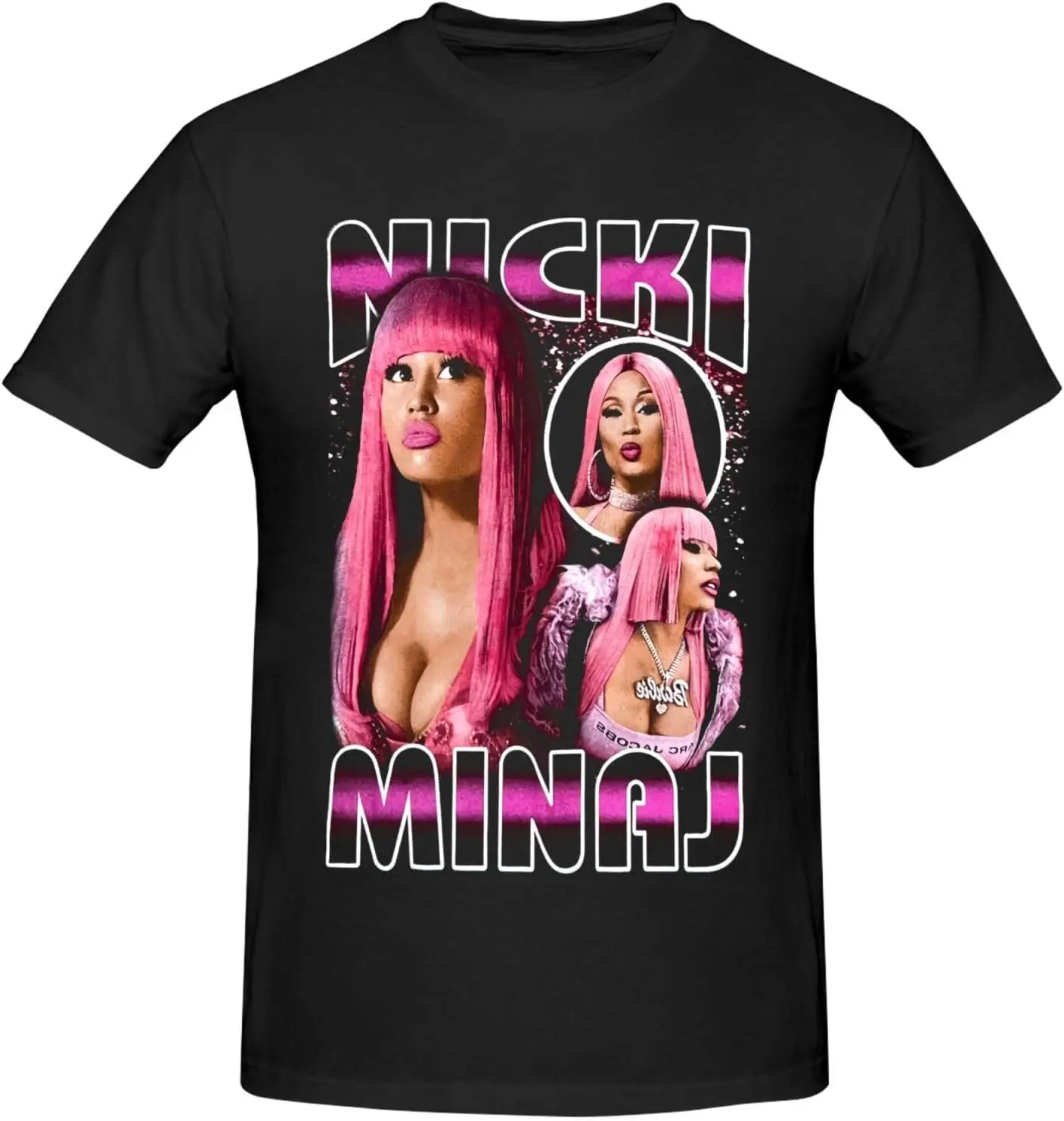 

Nicki Rapper Minaj Shirt Men's T-Shirt Classic Short Sleeve Top Fashion Tee Large Black