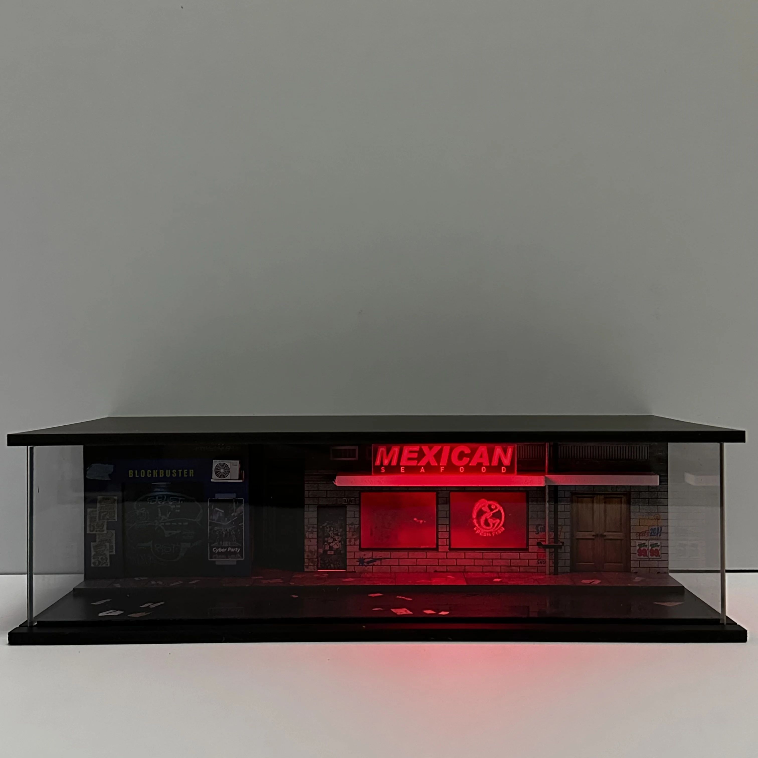 GSF Auto-Parkplatz-Miniaturen im Maßstab 1:64, Cyberpunk-Serie, LED-beleuchtete Montageszene, Diorama für Modellauto-Präsentation & Sammler 5