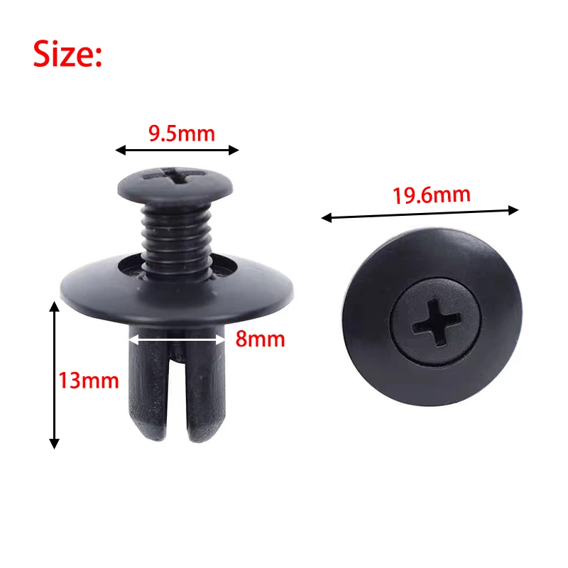 Universal Automotive Plastic Push Clips 50Pcs Car Fender Bumper Trim Retainer Fasteners