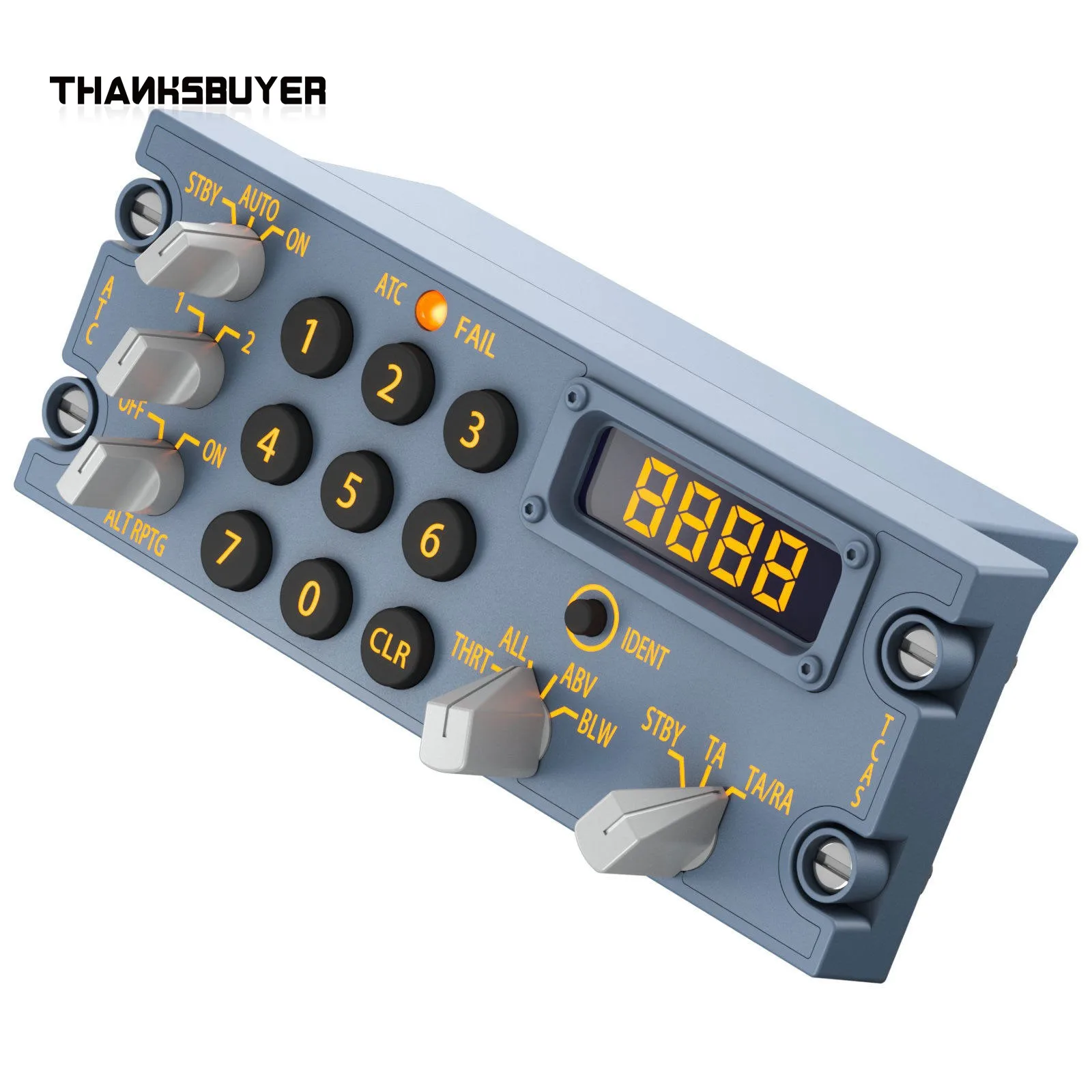 WINCTRL A3XX TCAS/ATC Panel Flight Game Simulator Panel with Multi-Stage Rotary Switches Support for X-Plane MSFS