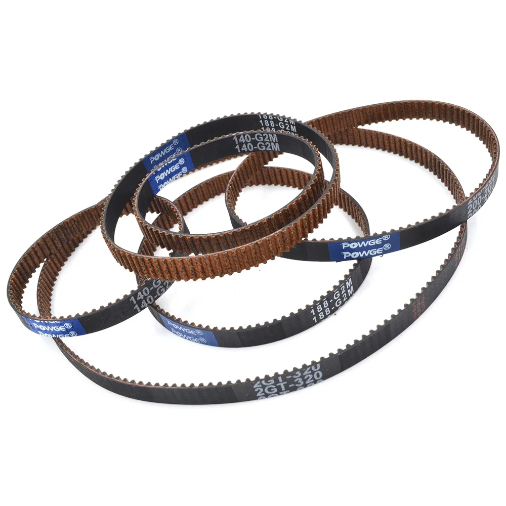 POWGE 2MGT 2GT RF Synchronous Timing belt Pitch length 110/112/158/188/200/280/300/320mm width 6mm Rubber closed-loop belt